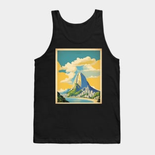 Sugar Loaf Rio de Janeiro Brazil Vintage Tourism Travel Poster Art Tank Top